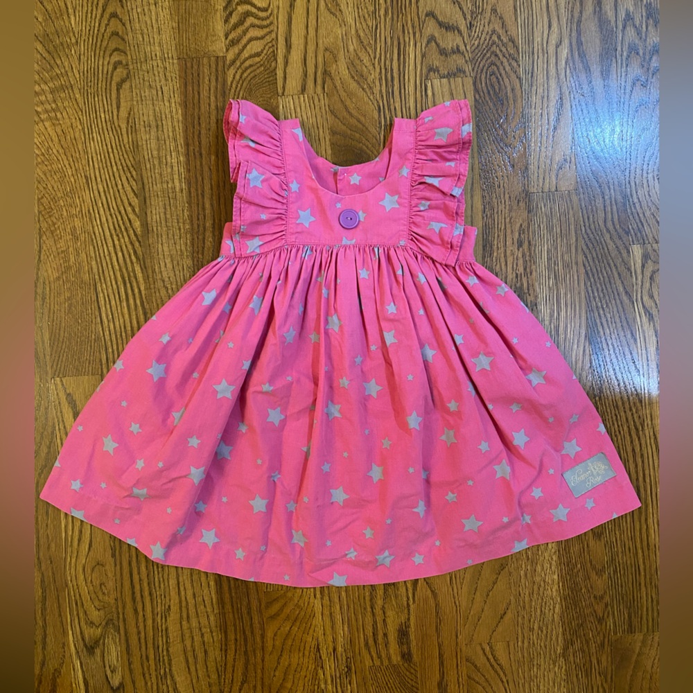 Eleanor Rose Pink Star Pattern Kids Tunic Dress